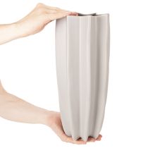 Prodotto Vaso moderno a coste, alto vaso decorativo per fiori secchi, 38 cm