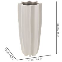 Prodotto Vaso moderno a coste, alto vaso decorativo per fiori secchi, 38 cm