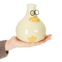 Prodotto Vaso a forma di anatra, in ceramica, design allegro, ideale per interni moderni, 15 cm, 2 pezzi