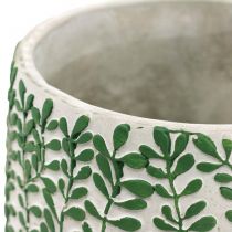 Vaso da fiori in ceramica, vaso per piante con viticci di foglie Ø14.5cm H12.5cm