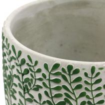 Fioriera con viticci, fioriera in ceramica, fioriera, aspetto cemento Ø20,5 cm H17,5 cm