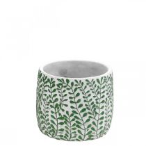 Vaso da fiori in ceramica, vaso per piante con viticci di foglie Ø14.5cm H12.5cm