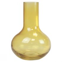 Prodotto Vaso vaso di vetro giallo vaso di fiori bulbosi in vetro Ø10,5 cm H15 cm