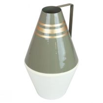 Prodotto Vaso nostalgico in metallo con manico in stile vintage - Crema/Grigio/Oro Ø19cm H31cm