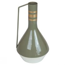 Prodotto Brocca decorativa vintage in metallo con manico in grigio e oro, Ø18cm H33cm, ideale per fiori secchi e piante artificiali