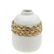 Prodotto Vaso da fiori Vaso da tavolo in ceramica bianca in alghe H10,5 cm 2 pezzi