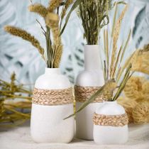 Vaso per fiori in ceramica bianca e alghe Vaso da tavolo H10.5cm