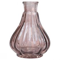 Prodotto Vaso vaso in vetro rosa vaso decorativo bulboso in vetro Ø8,5 cm H11,5 cm