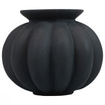 Prodotto Vaso vaso in vetro nero vaso decorativo bulboso in vetro Ø11cm H9cm