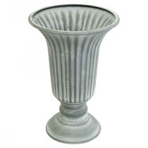 Vaso decorativo vintage vaso a tazza calice vaso grigio H21,5 cm Ø15 cm