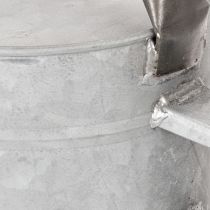 Prodotto Annaffiatoio vintage in metallo, grigio argento, elegante decorazione da giardino, vaso per fiori, L53cm H29cm