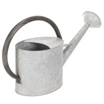 Prodotto Annaffiatoio vintage in metallo, grigio argento, elegante decorazione da giardino, vaso per fiori, L53cm H29cm