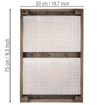 Prodotto Scatola vintage in legno con rete metallica, stile rustico, scolapasta per cipolle, decorativa, 75×50×14 cm