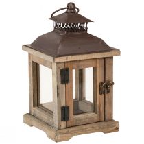 Prodotto Lanterna vintage lanterna in legno marrone scuro 15×15 cm H26 cm
