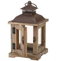 Prodotto Lanterna vintage lanterna in legno marrone scuro 15×15 cm H26 cm