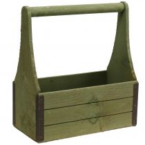 Cassetta per piante vintage Cassetta degli attrezzi in legno verde oliva 28×14×31 cm