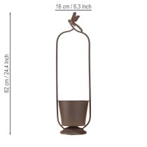 Prodotto Fioriera vintage con spalliera e libellula Metallo Ø16/H62cm