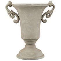 Prodotto Trofeo antico vintage in metallo grigio, decorazione shabby chic, altezza 22,5 cm