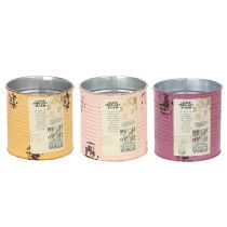 Prodotto Vaso/scatola in stile vintage con scritta decorativa per interni, 11 cm, 3 pezzi
