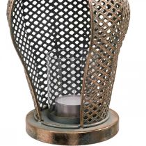 Lanterna Vintage Gufo Lanterna da Giardino Portacandele Oro H29cm