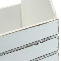 Fioriera vintage fioriera in legno bianca 28×14×31cm