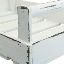 Vassoio vintage vassoio in legno rettangolare bianco 48/46,5cm set di 2