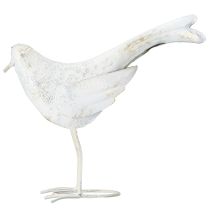 Prodotto Decorazione a forma di uccello in metallo oro bianco vintage 29 cm x 24,5 cm