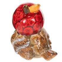 Prodotto Statuetta decorativa di uccello con cappello di mela rossa, decorazione autunnale, 13 cm
