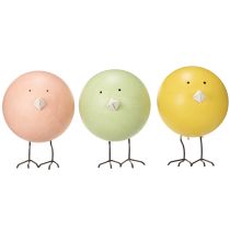 Prodotto Statuette decorative a forma di pulcino come allegro elemento di attrazione per la primavera e la Pasqua, 12 cm, 3 pezzi
