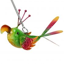 Uccello per appendere verde, rosa, arancione 18,5 cm
