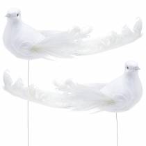 Colomba su filo bianco 10cm 6pz