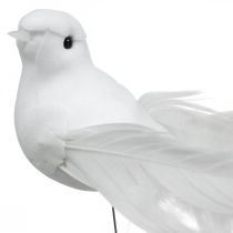 Addobbi nuziali, colombe su filo, colombe nuziali bianche H4.5cm 12pz