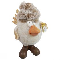 Prodotto Figure natalizie uccello con cappello beige 11,5x8x14 cm 2 pezzi