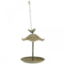 Vasca da bagno per uccelli da appendere in metallo Vasca da bagno per uccelli da giardino aspetto antico H28cm