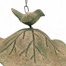 Vasca da bagno per uccelli da appendere in metallo Vasca da bagno per uccelli da giardino aspetto antico H28cm