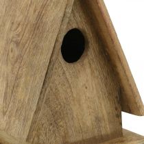 Casetta per uccellini decorativa, nido per stare in piedi in legno naturale H21cm