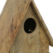 Casetta per uccelli in piedi, nido decorativo in legno naturale H29cm