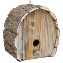 Prodotto Casetta decorativa per nidi, casetta per uccelli, decorazione da giardino in legno, bianco naturale lavato, altezza 22 cm, larghezza 21 cm