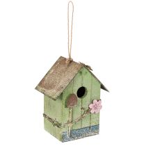 Prodotto Casetta per uccelli con decorazione floreale, decorazione romantica per casa di campagna, 19 cm