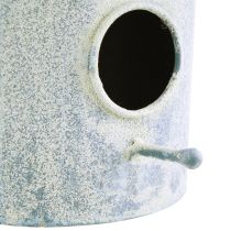 Prodotto Casetta per uccelli da appendere in metallo bianco blu Ø15cm H21cm