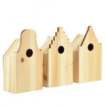 Prodotto Casetta per nidi in legno per casetta per uccelli, cinciallegra, abete H22,5 cm, 3 pezzi