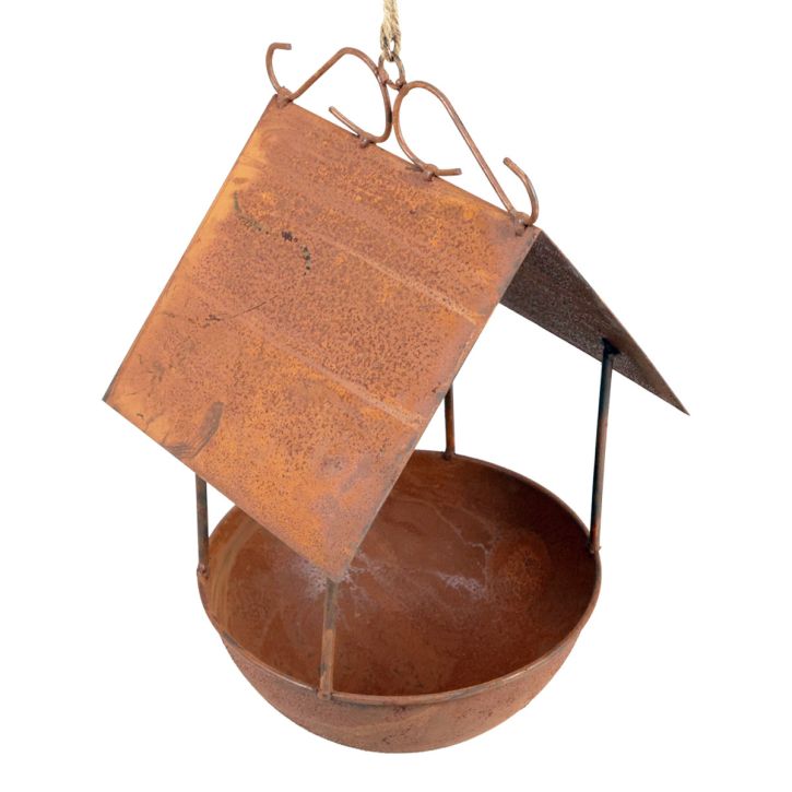Casetta decorativa per uccelli, vasca per uccelli, patina, decorazione da giardino, 18,5×20×33 cm