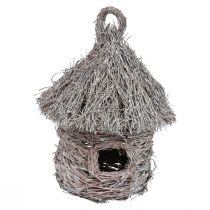 Casetta per uccelli decorativa casa sull&#39;albero decorativa in legno e metallo Ø17cm H26cm