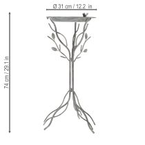 Prodotto Bagno per uccelli decorativo con delicato motivo a foglie in stile vintage, 74 cm