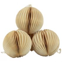 Prodotto Palline a nido d'ape Palline a nido d'ape Crema natalizia oro Ø8cm 4 pezzi
