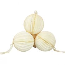 Prodotto Palline a nido d'ape per albero Natale Bianco e glitter Ø7cm 4pz