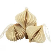 Prodotto Palline di carta nido d'ape Cipolla Crema e oro Ø8cm 4pz
