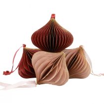 Prodotto Palline in carta nido d'ape Cipolla Rosa e bordeaux Ø8cm 4 pz