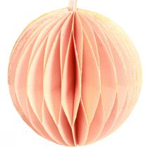 Prodotto Palline a nido d&#39;ape Decorazioni natalizie rosa albicocca Ø7cm 4 pz