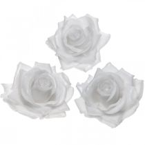 Cera rosa bianca Ø10cm Fiore artificiale cerato 6 pezzi